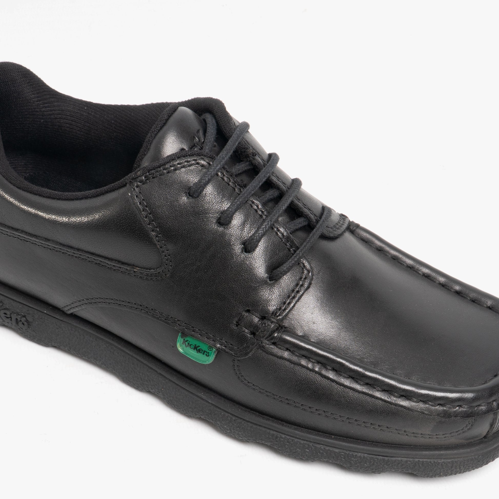 Kickers 114243 FRAGMA LACE 4 EYE Boys School Shoes Black