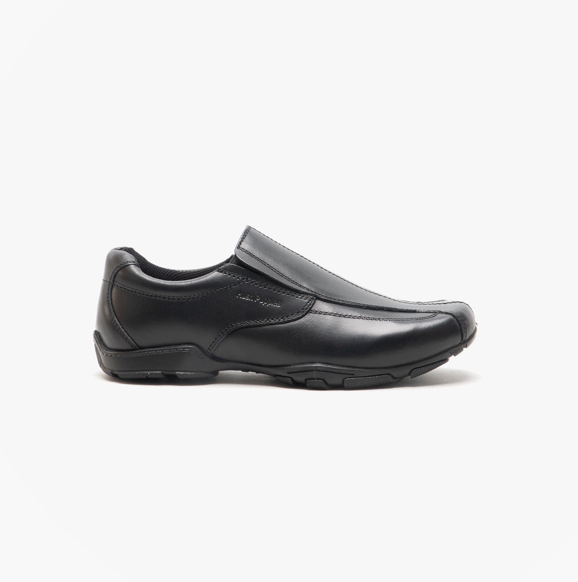 Hush Puppies ELIJAH Boys Leather School Shoes Black