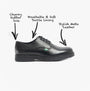Kickers 116241 FINLEY LO Boys School Shoes Black