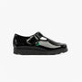Kickers 115176 FRAGMA T-BAR Girls School Shoes Patent Black