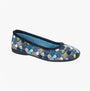 Sleepers SAMIRA Womens Polka Dot Velour Lined Ballet Slippers Blue/Multi