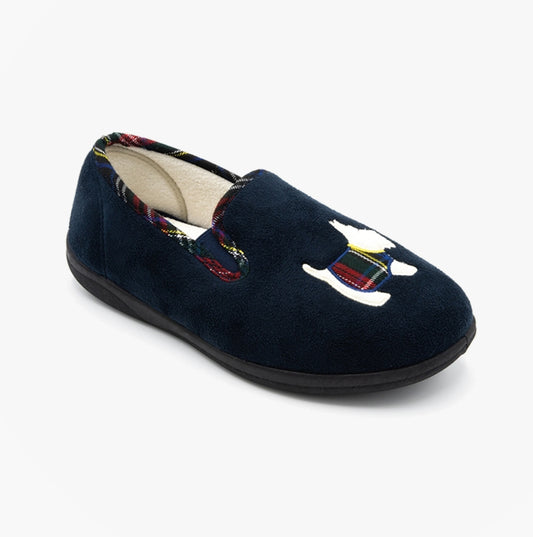 Padders DANDIE Womens (EE/EEE Fit) Full Slippers Navy