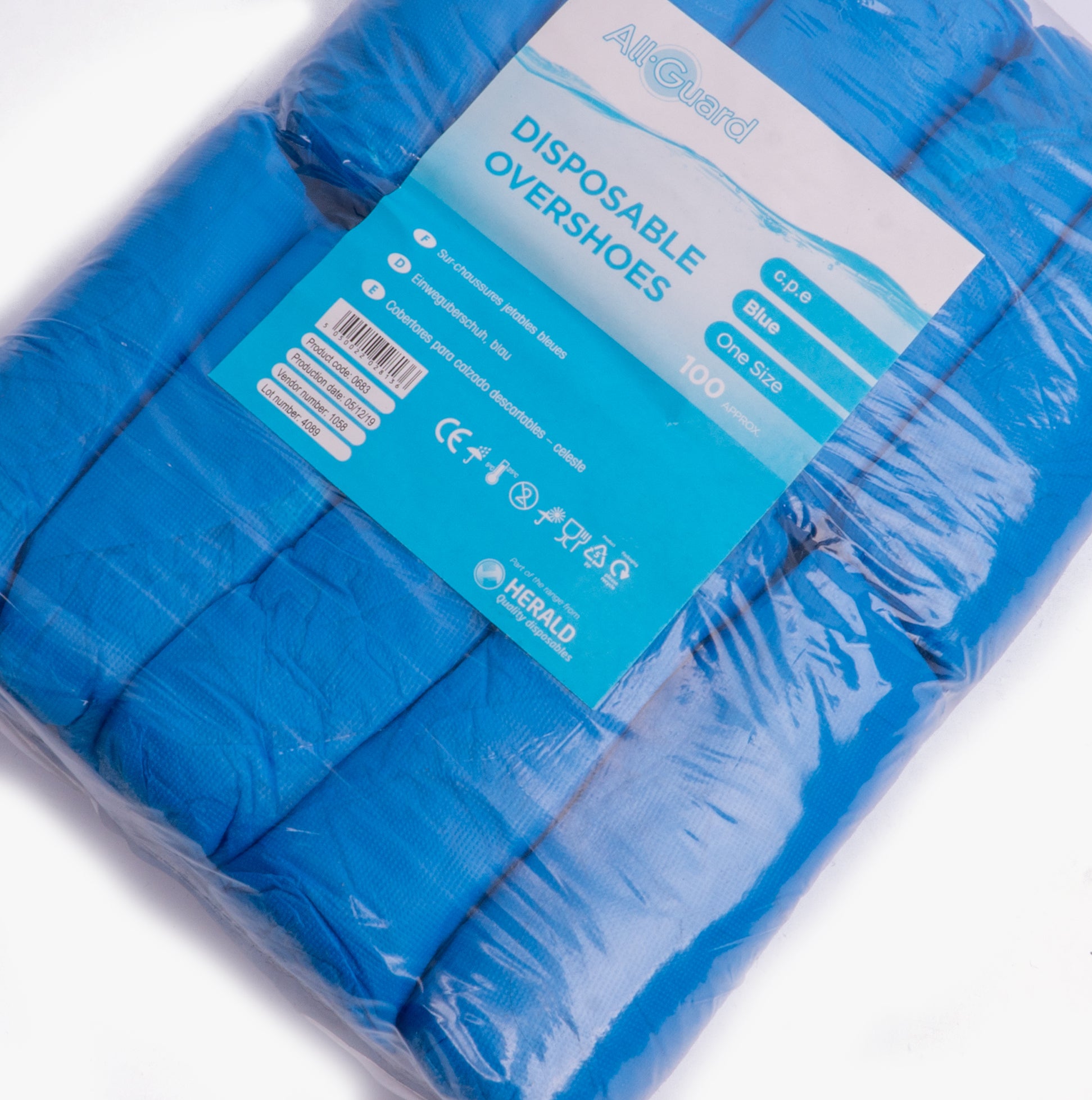 All Guard VERSHOE 100 Pack Disposable Shoes Covers Blue