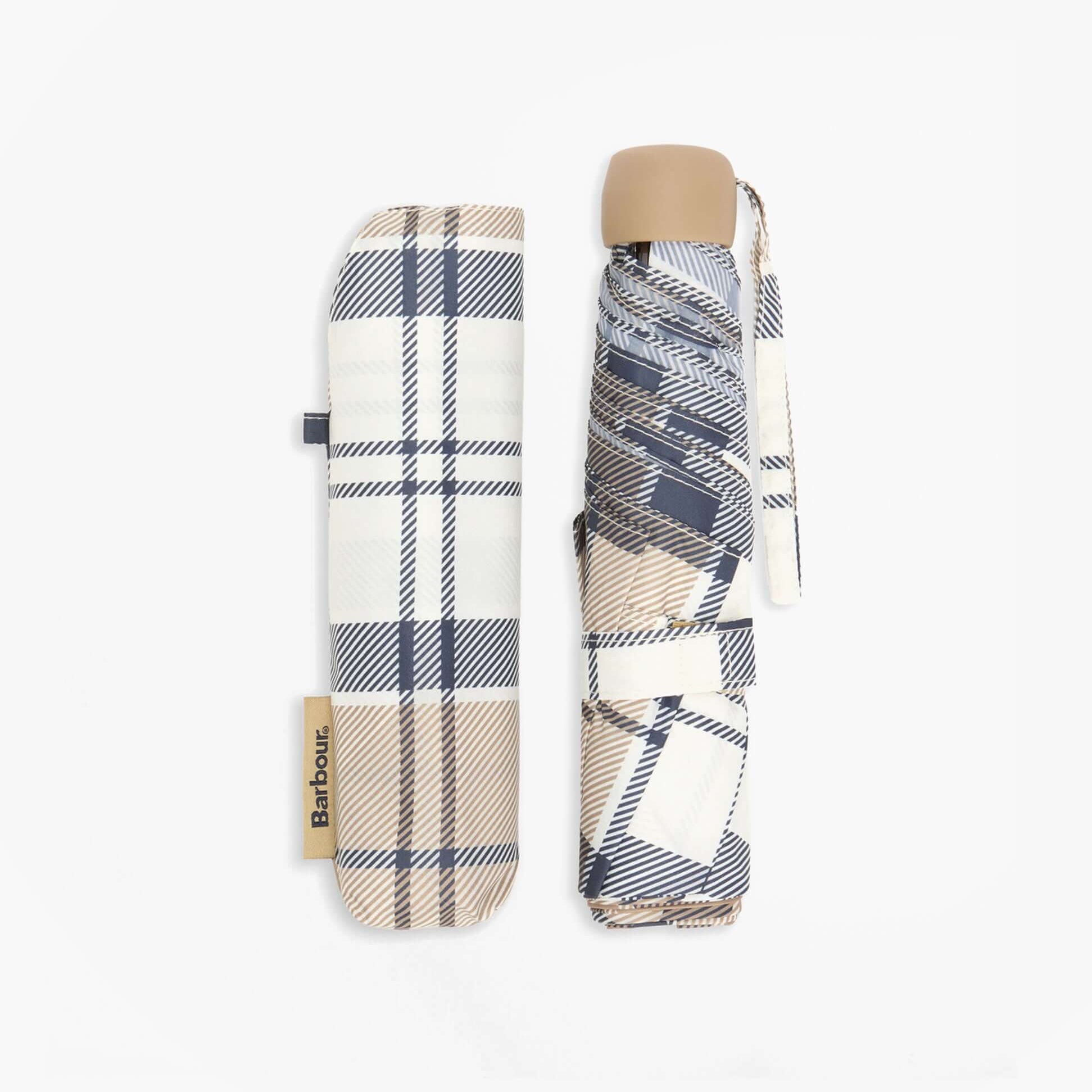 Barbour PORTREE Umbrella Hessian Navy Tartan