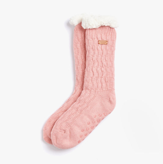 Barbour CABLE KNIT LOUNGE Socks Womens Socks Dusty Pink