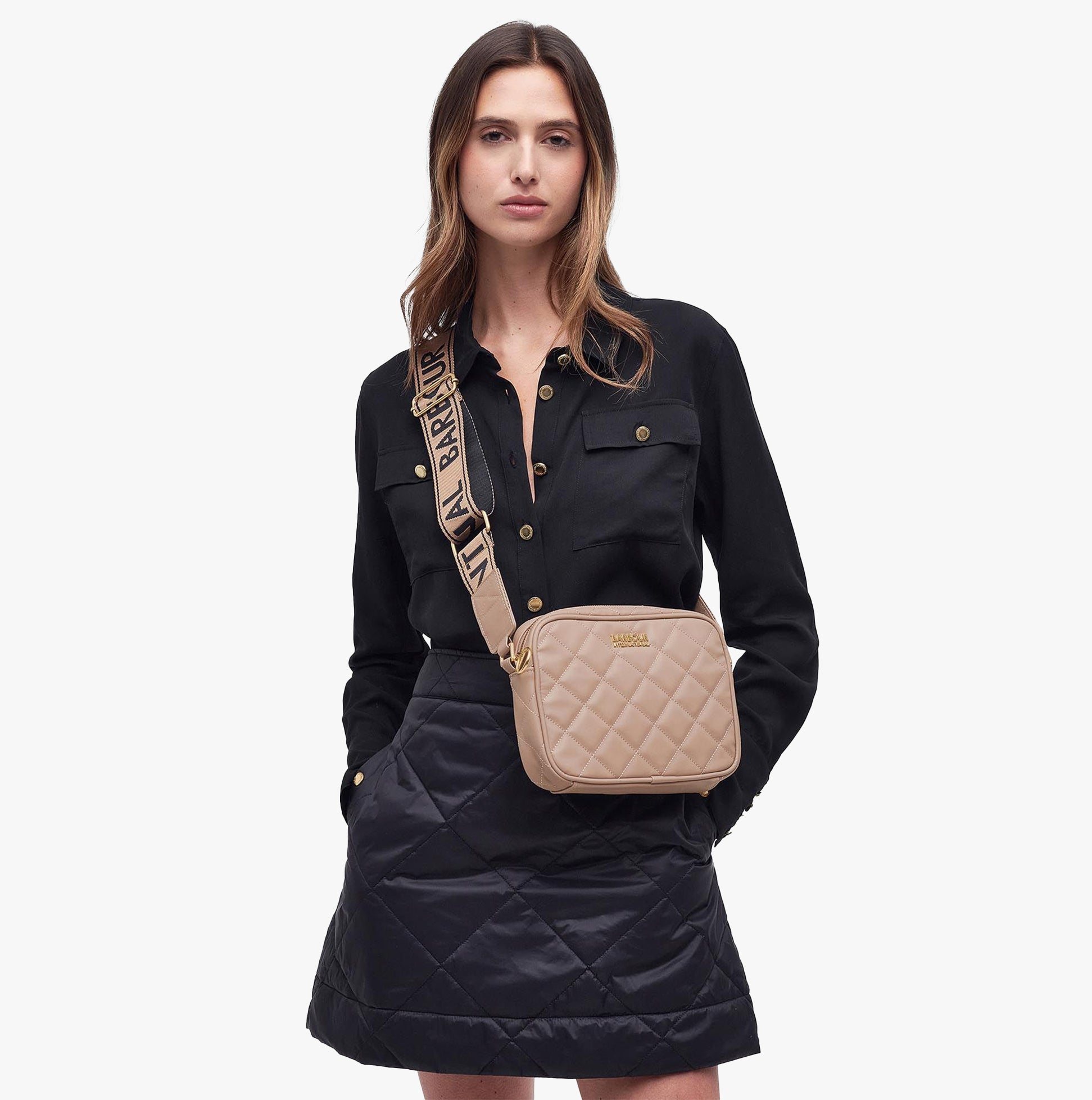 Barbour QUILTED SLOANE Womens Crossbody Bag Camel