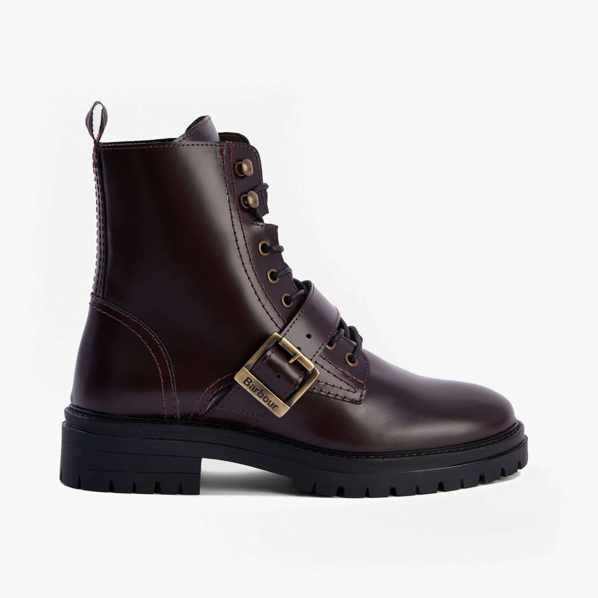 Barbour OUSEBURNE Womens Lace Up Boots Cherry Glace