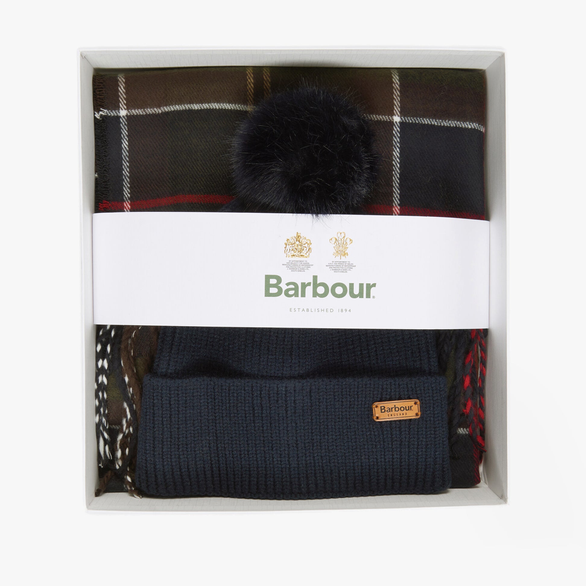 Barbour DOVER BEANIE & HAILES SCARF Womens Gift Set Classic