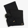 Barbour MALLORY BEANIE & SCARF Womens Gift Set Black