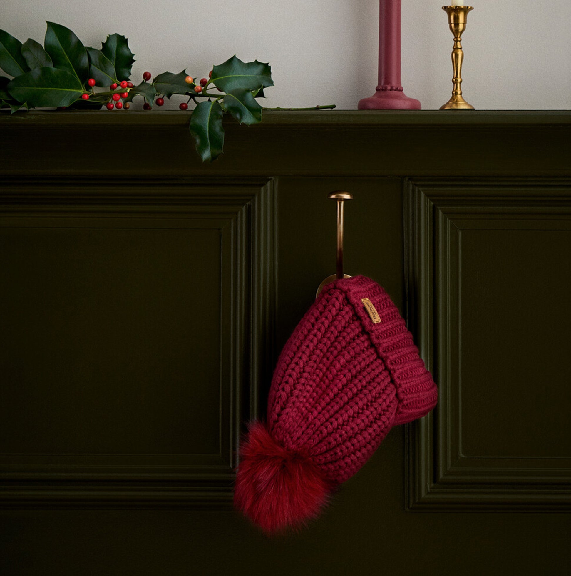 Barbour SALTBURN Womens Beanie Biking Red