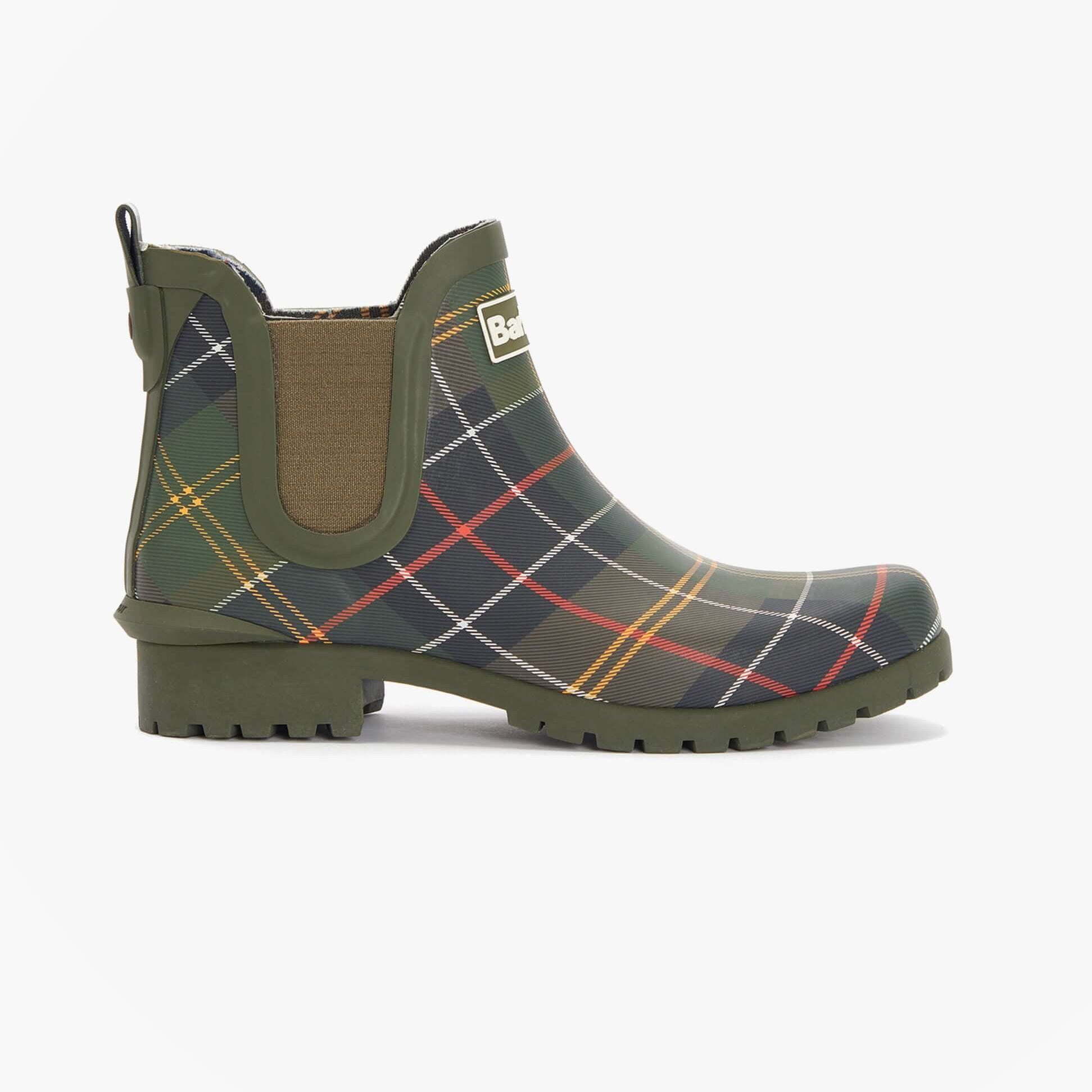 Barbour WILTON Womens Ankle Wellington Boots Classic Tartan
