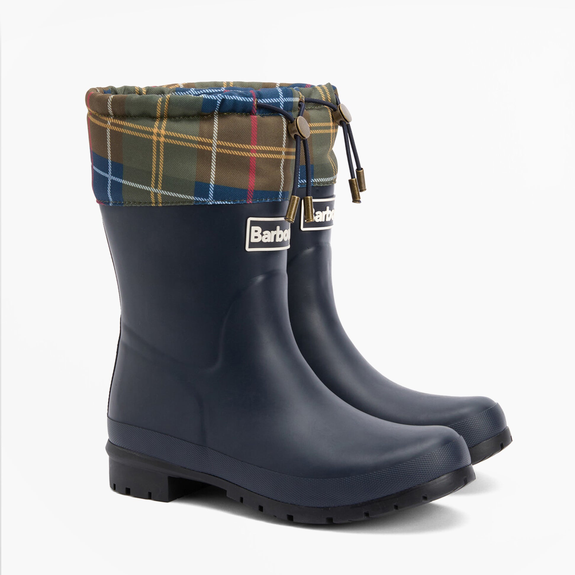 Barbour MOWBRAY Womens Mid Wellies Navy/Classic Tartan