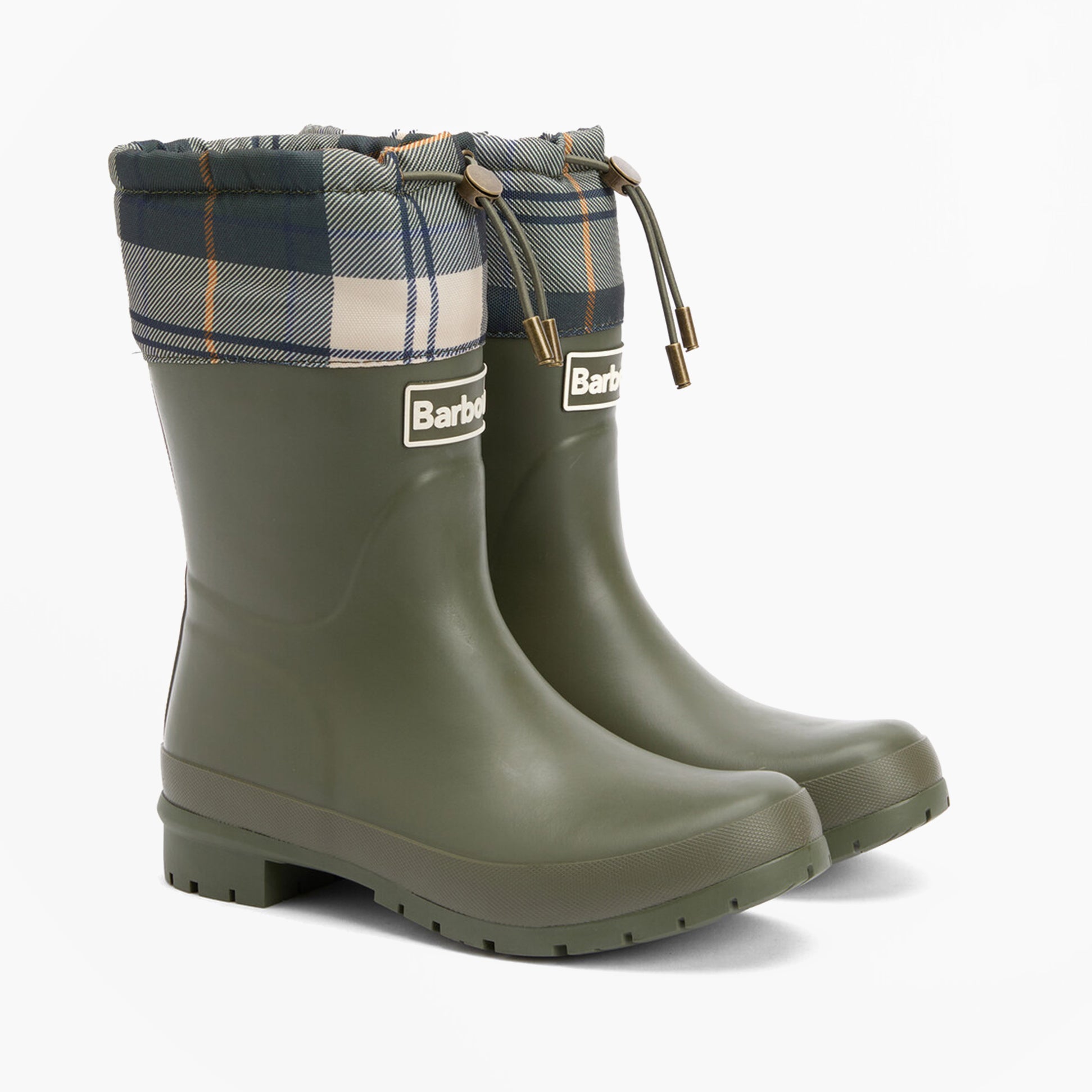 Barbour MOWBRAY Womens Mid Wellies Olive/Ancient Tartan