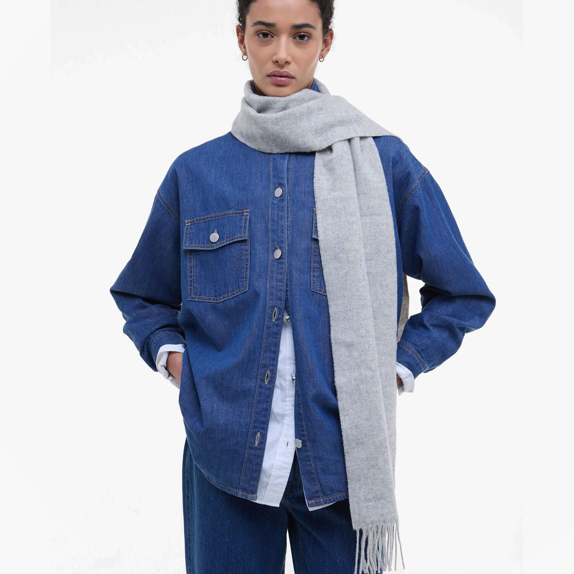 Barbour LAMBSWOOL WOVEN Womens Winter Light Grey Melange
