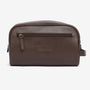 Barbour LEATHER Mens Wash Bag Dark Brown
