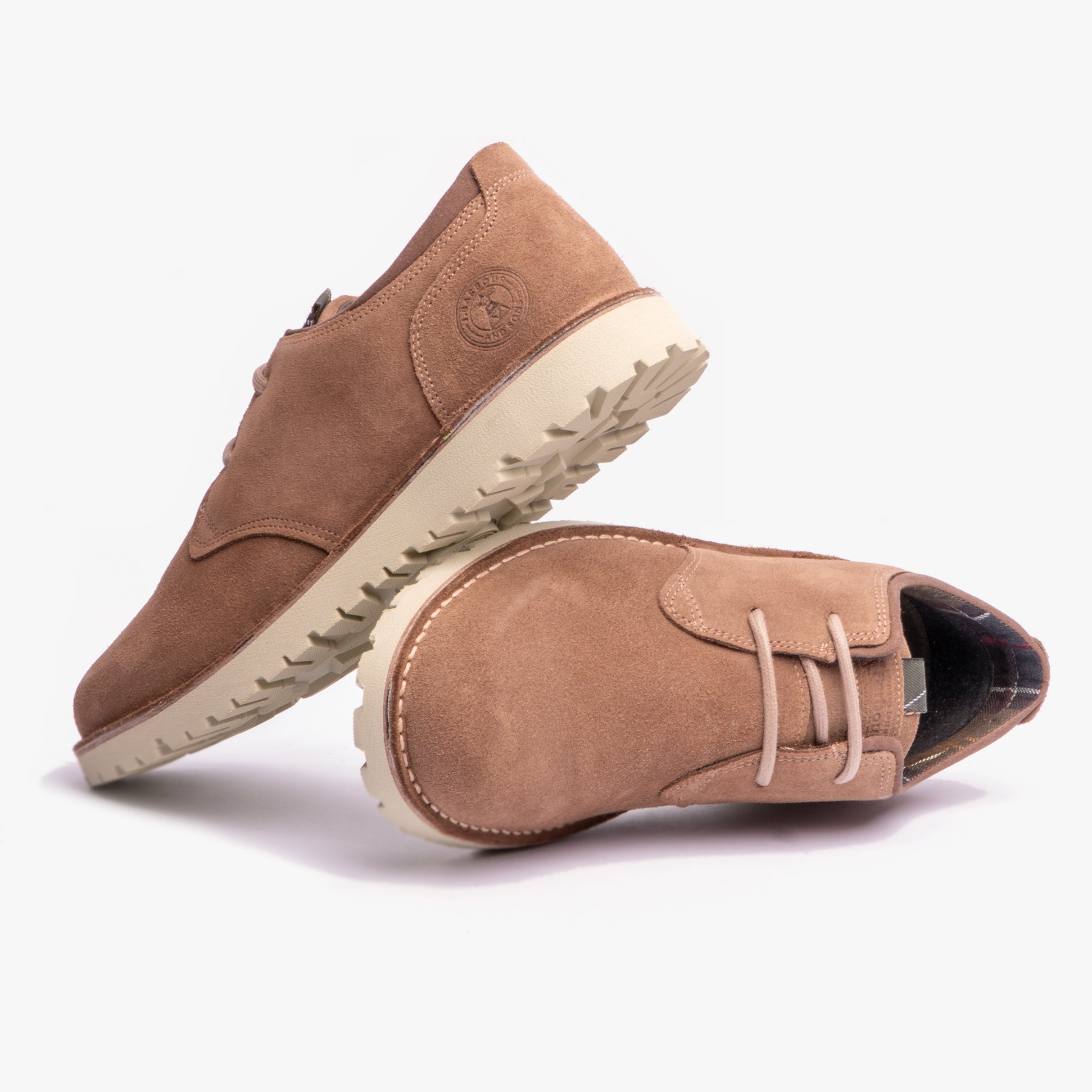 Barbour ACER Mens Derby Shoes Sand Suede