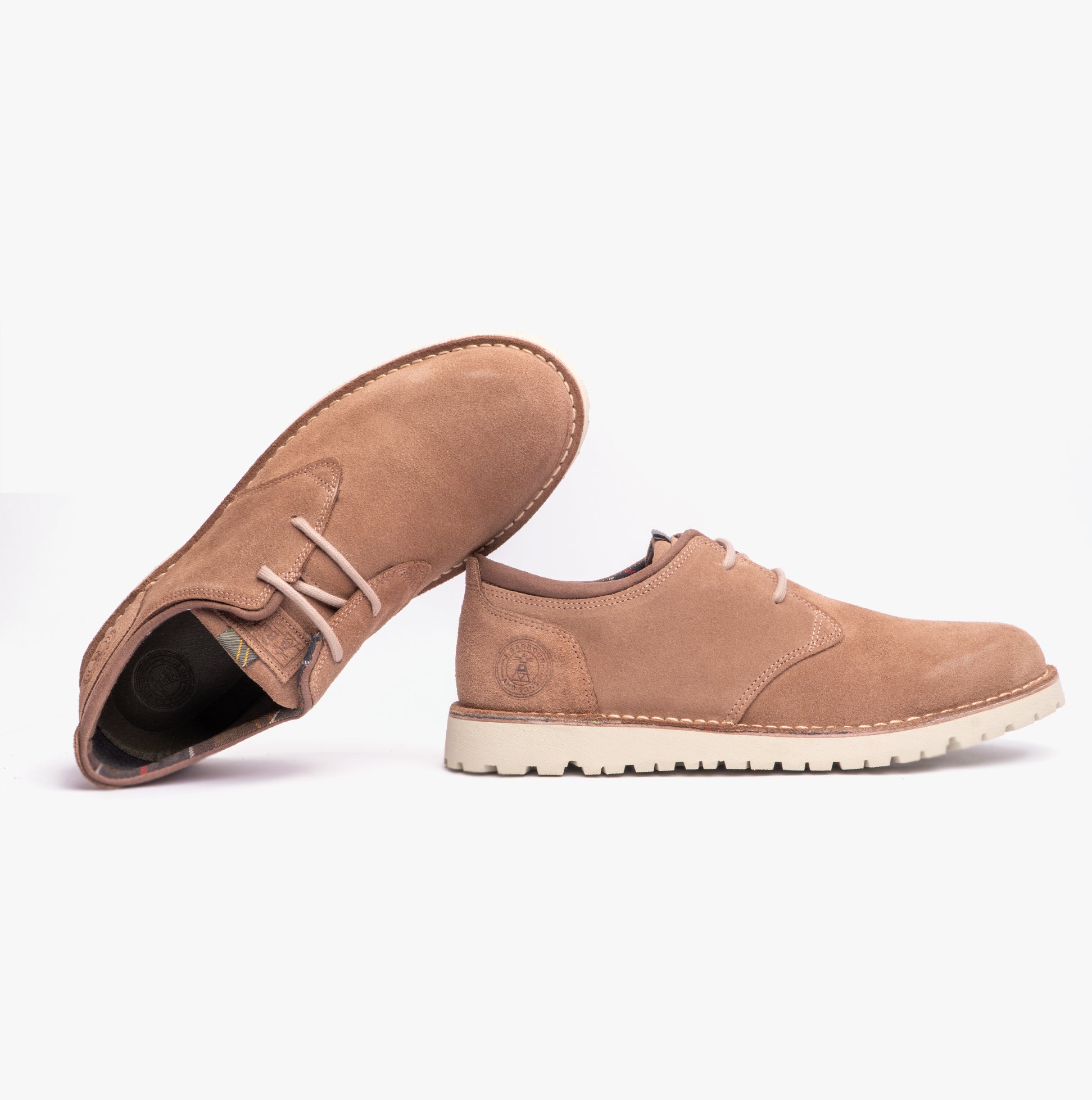 Barbour ACER Mens Derby Shoes Sand Suede