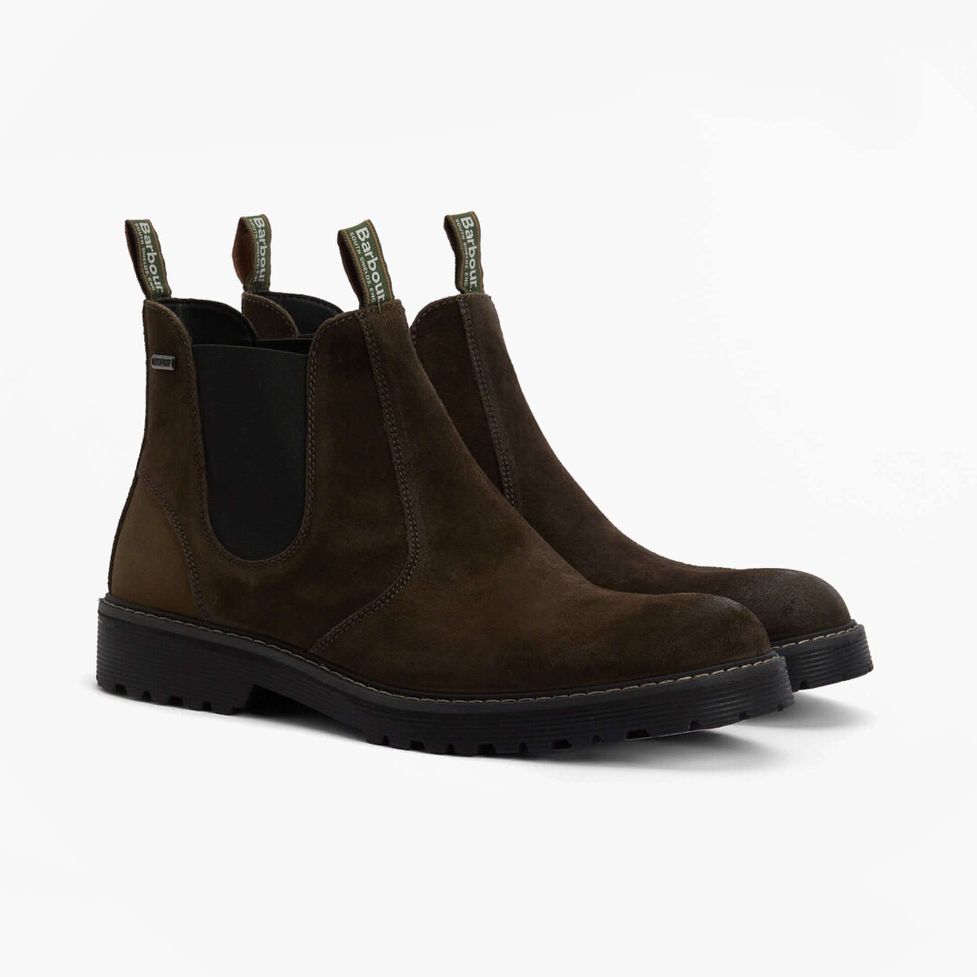 Barbour PATTON Mens Chelsea Boots Oiled Brown Suede