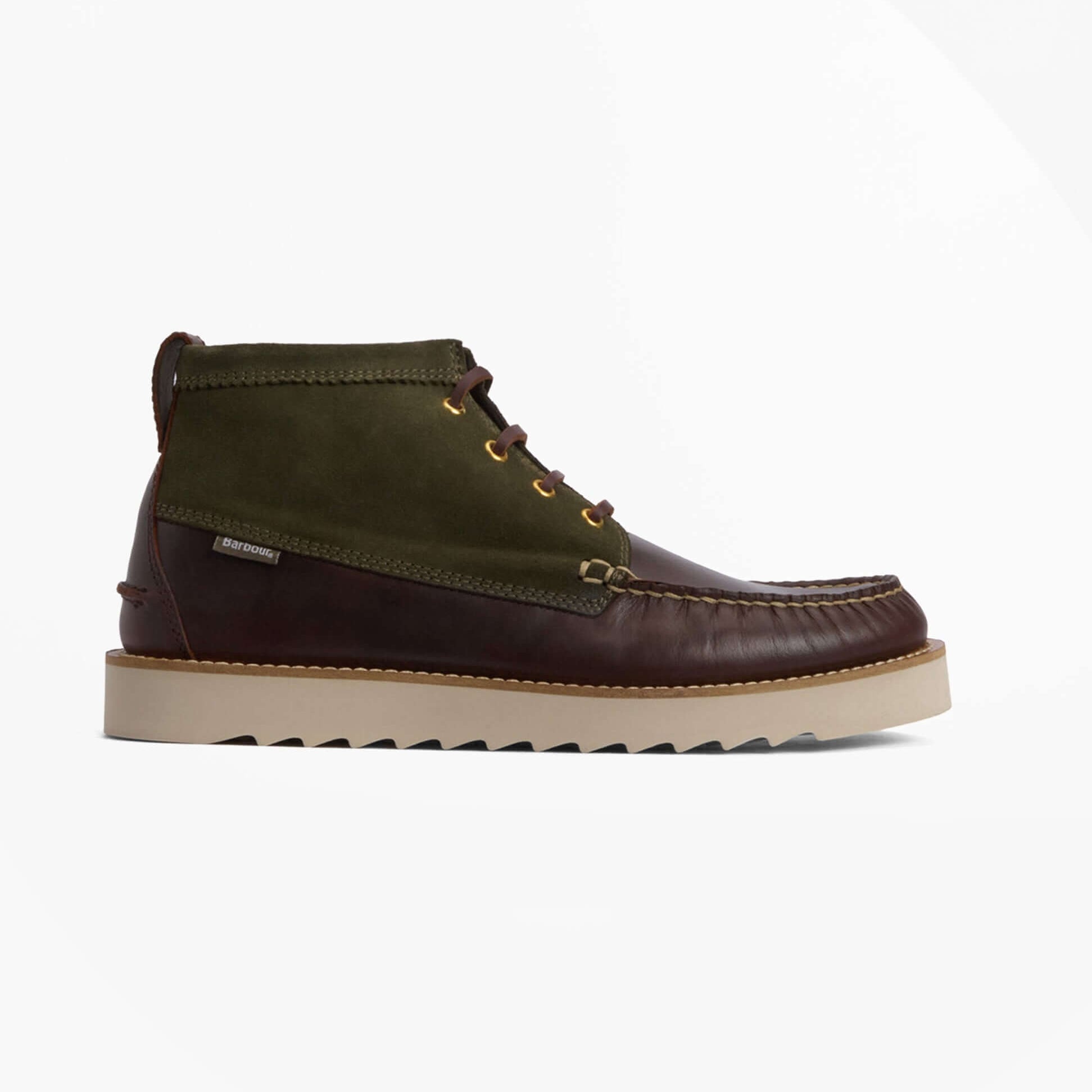 Barbour HADSTON Mens Chukka Boots Olive/Dark Brown