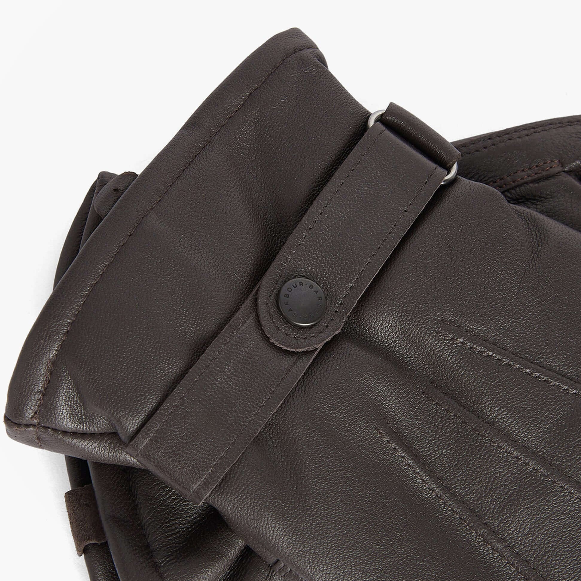 Barbour BURNISHED LEATHER THINSULATE Mens Gloves Dark Brown