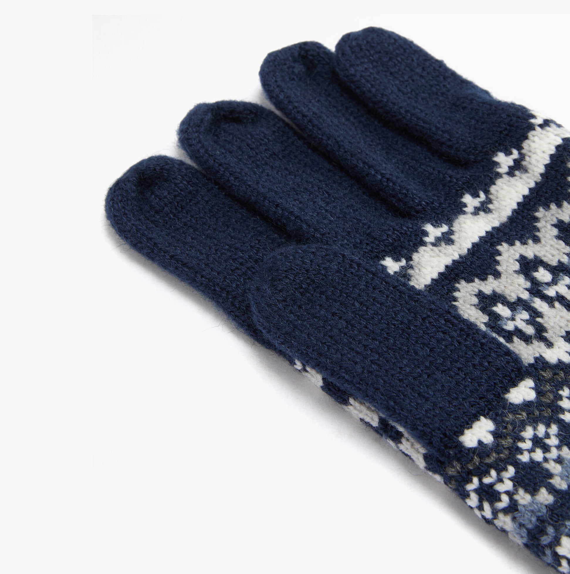 Barbour Barbour MARLOW FAIR ISLE KNITTED Mens Gloves Navy