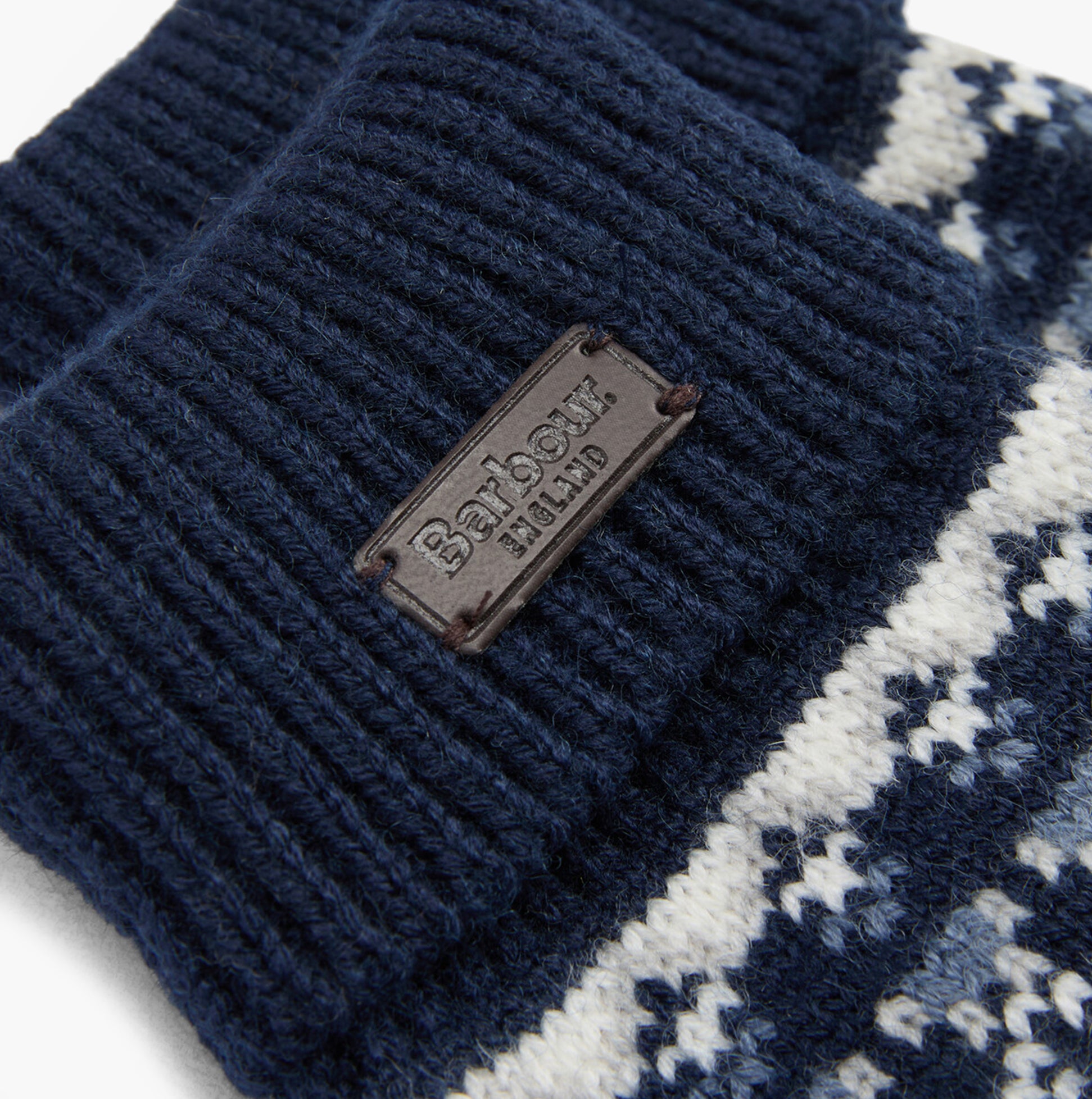 Barbour Barbour MARLOW FAIR ISLE KNITTED Mens Gloves Navy