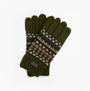 Barbour Barbour MARLOW FAIR ISLE KNITTED Mens Gloves Olive