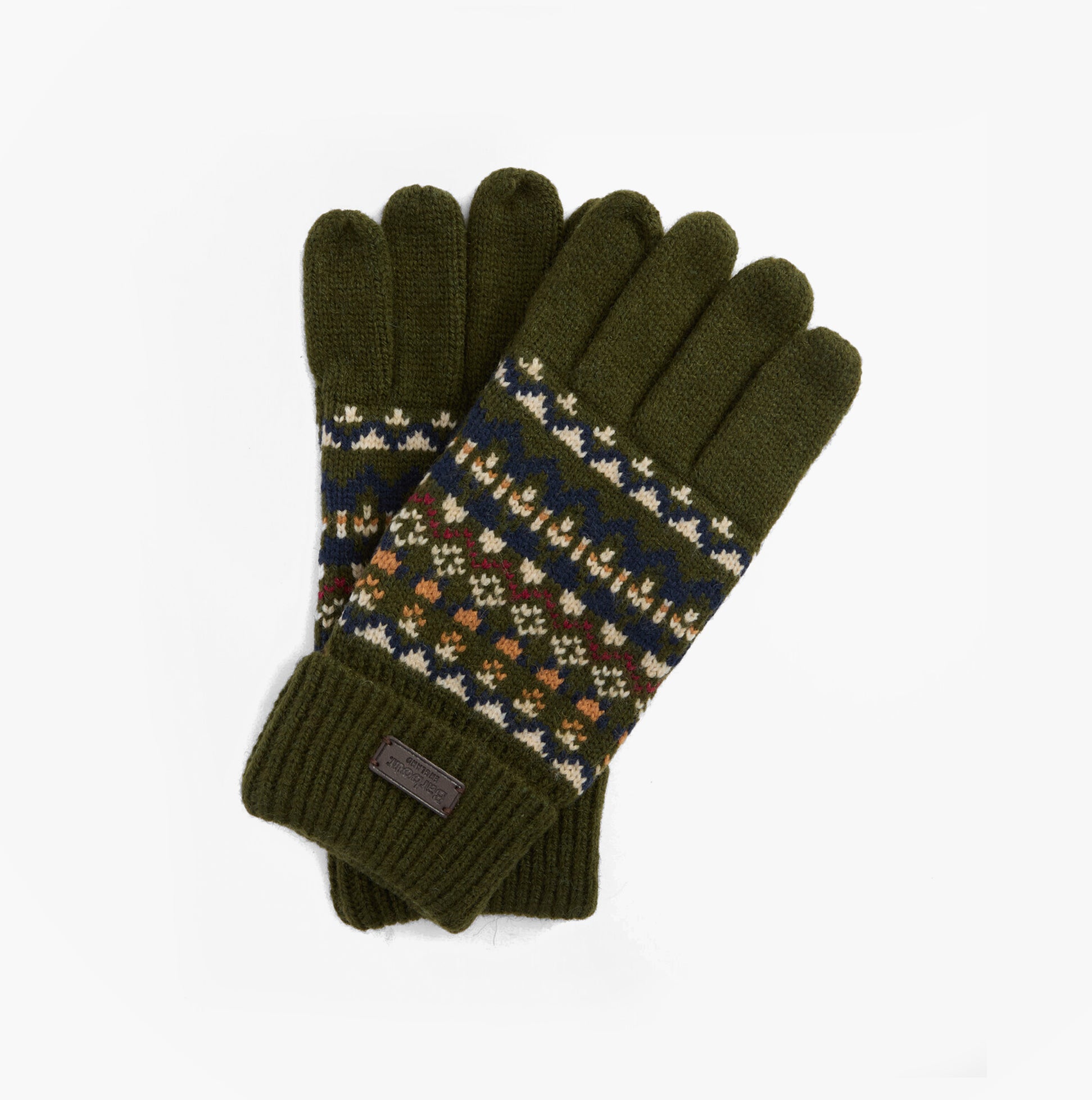 Barbour Barbour MARLOW FAIR ISLE KNITTED Mens Gloves Olive