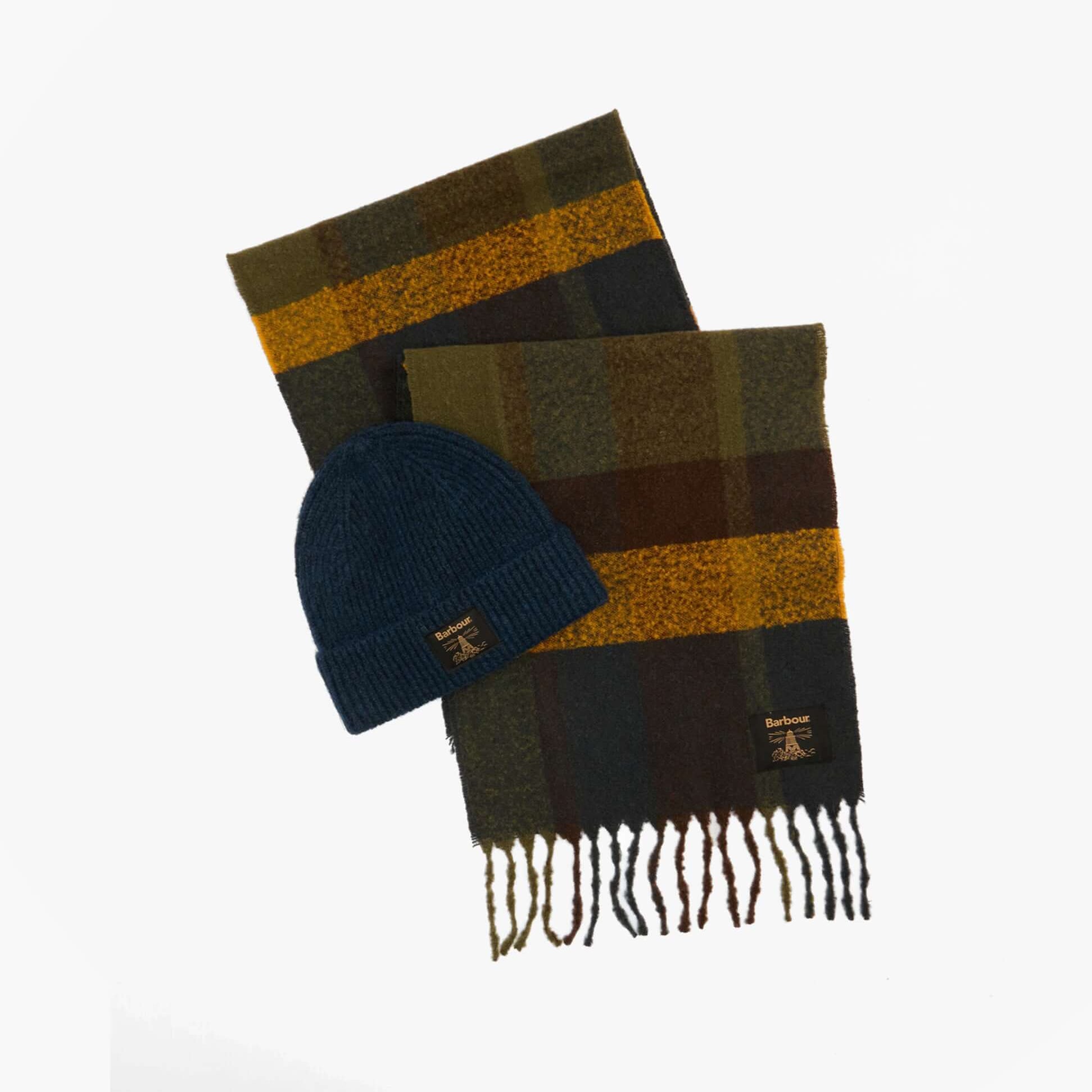 Barbour WESTERDALE BEANIE & SCARF Mens Gift Set Classic