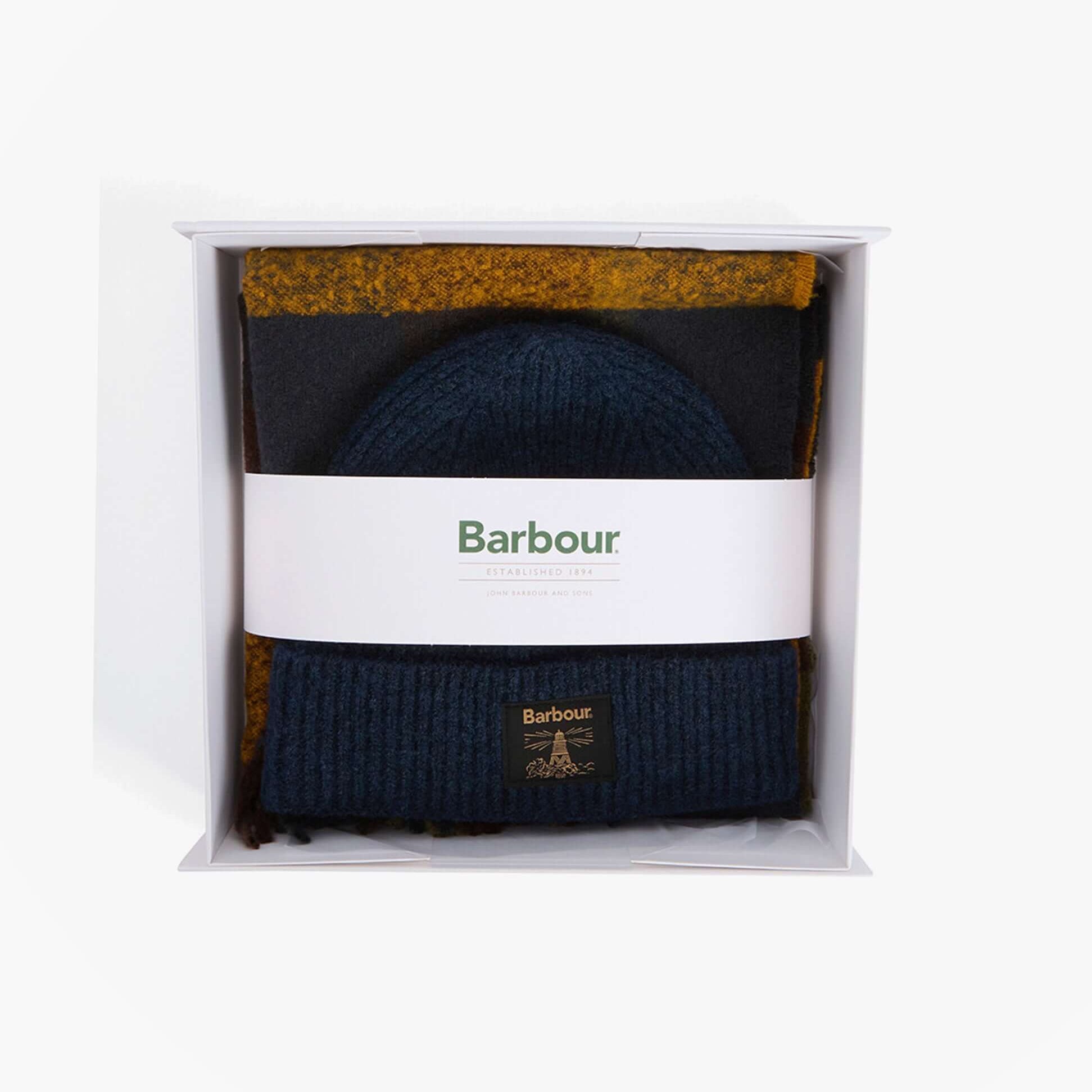 Barbour WESTERDALE BEANIE & SCARF Mens Gift Set Classic
