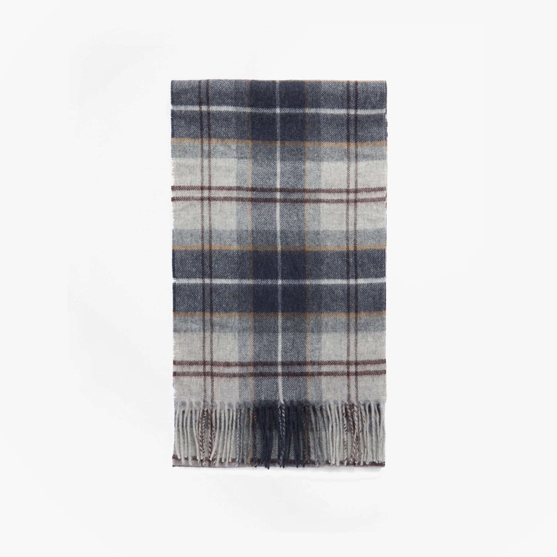 Barbour WOOL CASHMERE TARTAN Mens Winter Grey Midnight