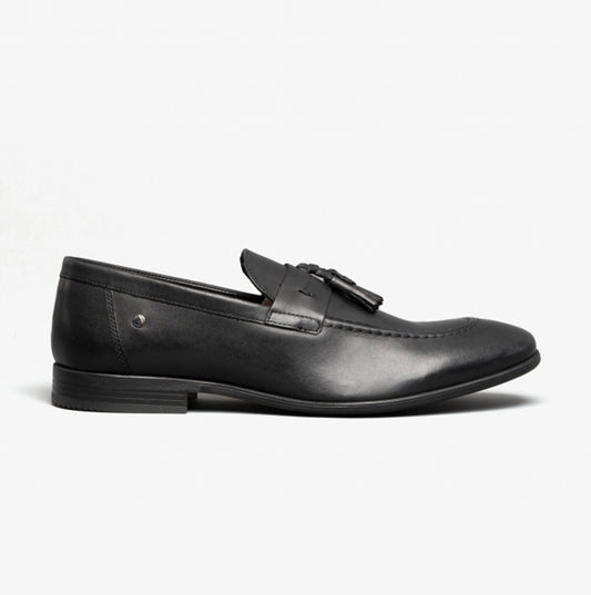 Base London RITZ Mens Leather Loafers Waxy Black