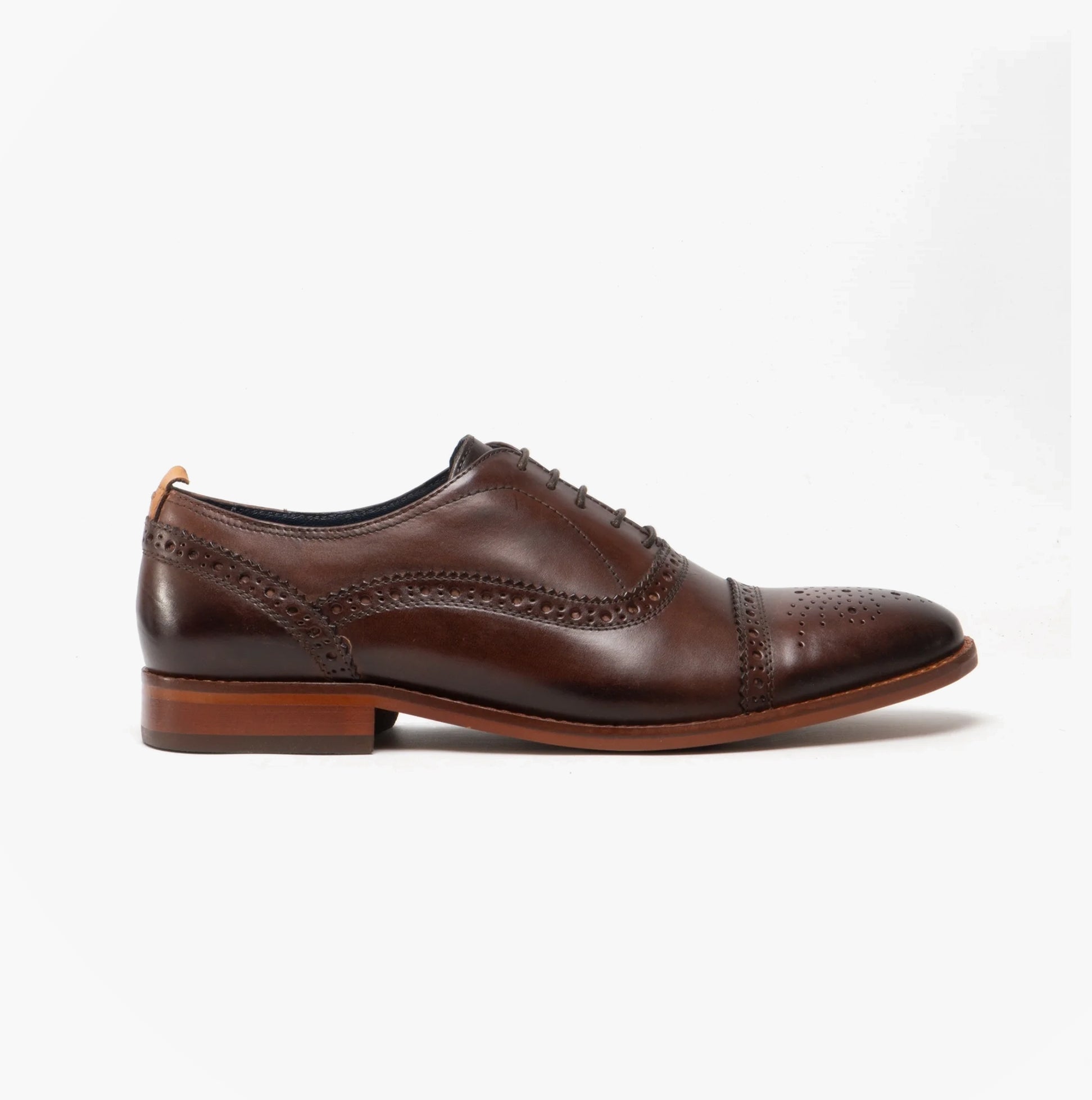 Base London CAST Mens Leather Brogue Shoes Brown Shuperb
