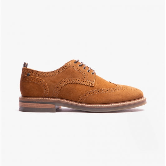 Base London BRYCE Mens Brogue Shoes Cognac