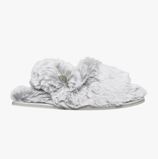 Bedroom Athletics CAMILA Womens Faux Fur Slingback Slippers Arctic Hare