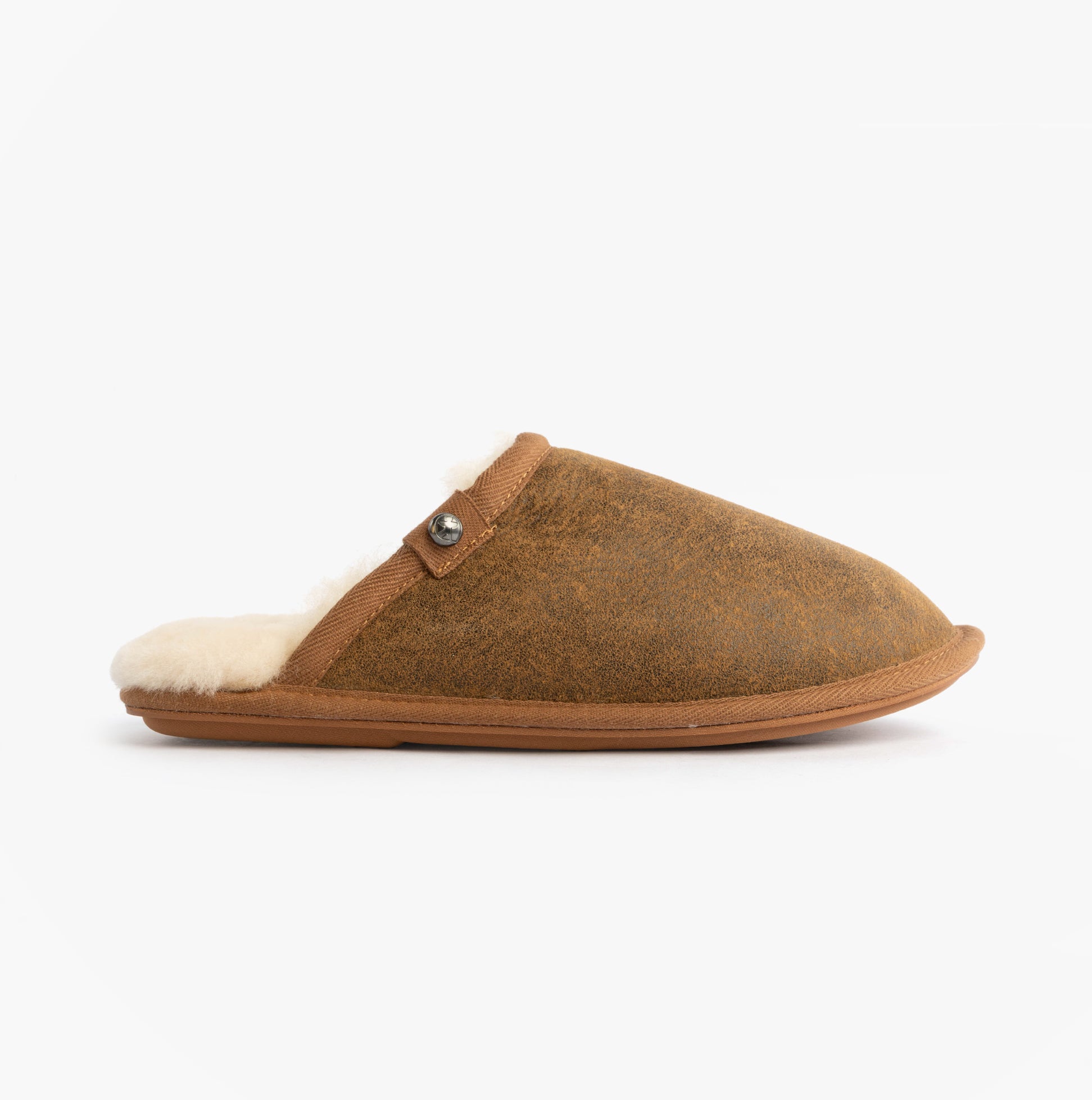 Bedroom Athletics KIEFER Mens Mule Slippers Distressed Coffee