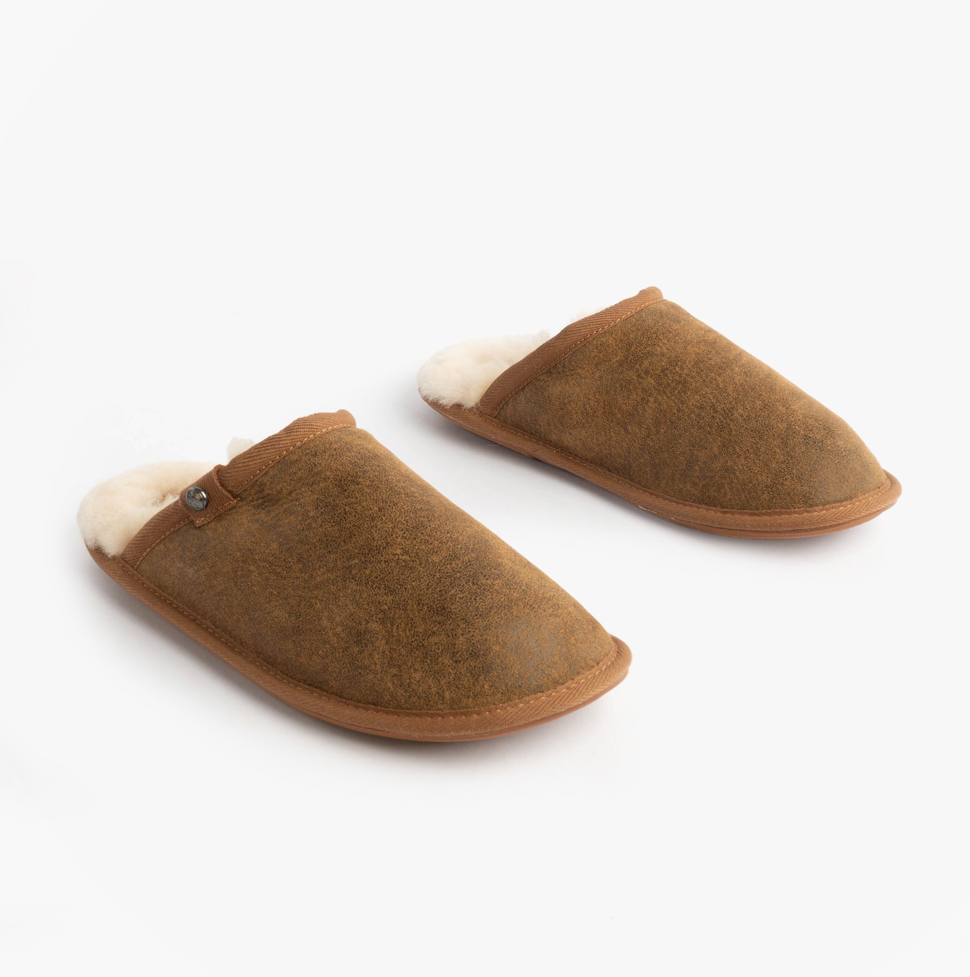 Bedroom Athletics KIEFER Mens Mule Slippers Distressed Coffee