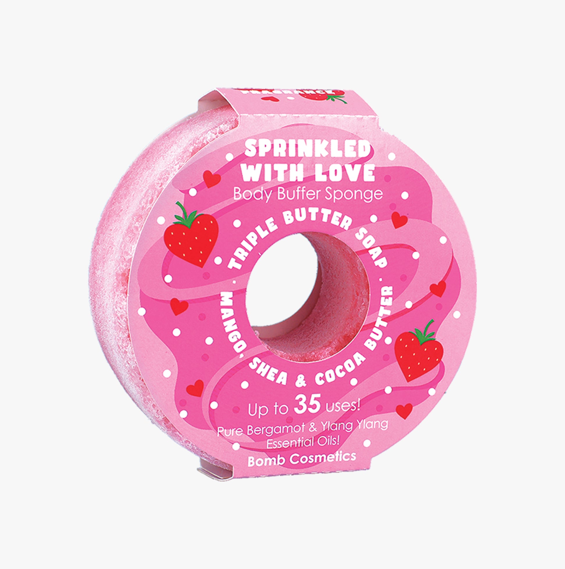 Bomb Cosmetics Sprinkled With Love Body Buffer Soap Shower Sponge