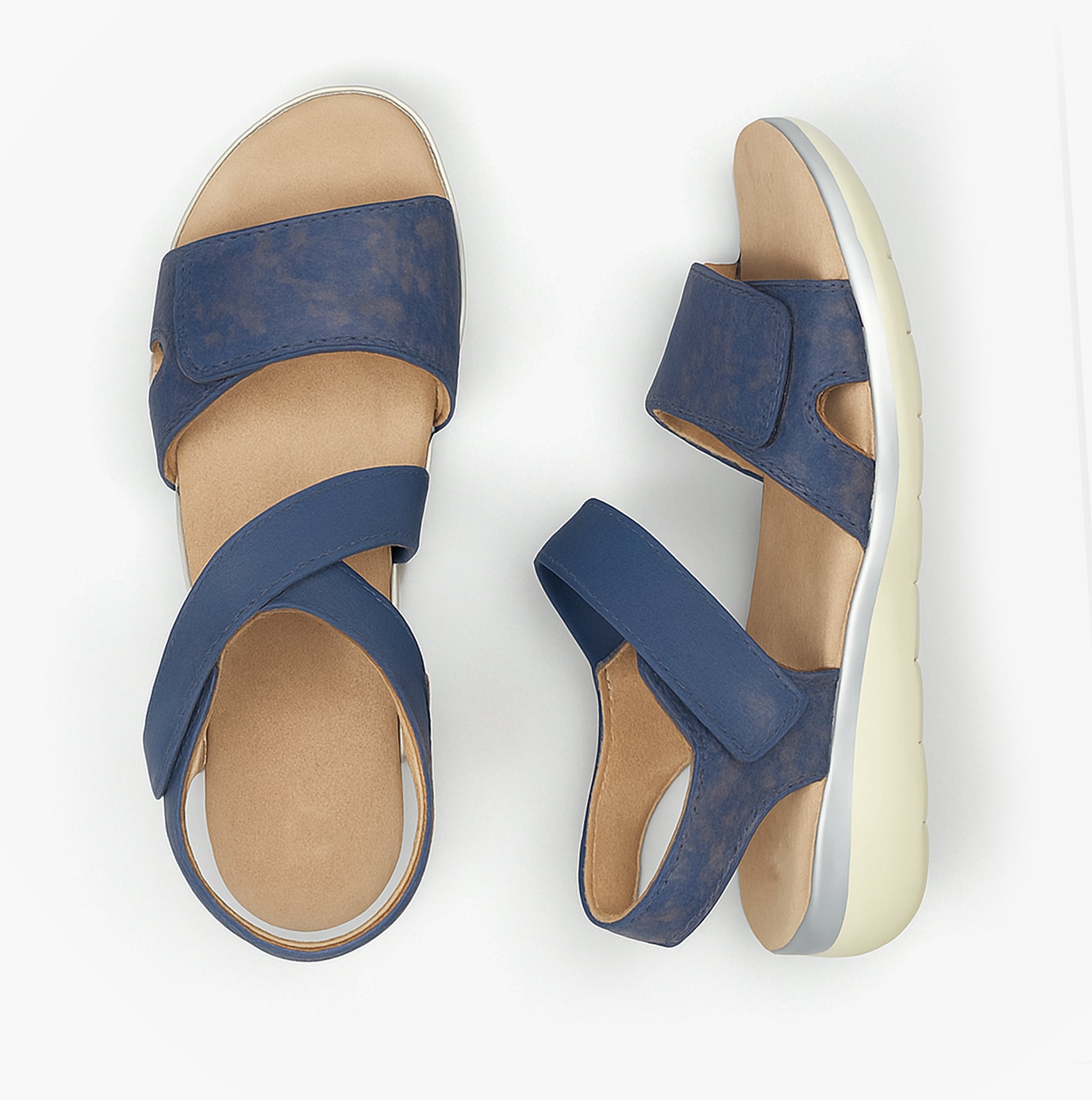 Boulevard Womens Strapy Touch Fasten Sandals Navy