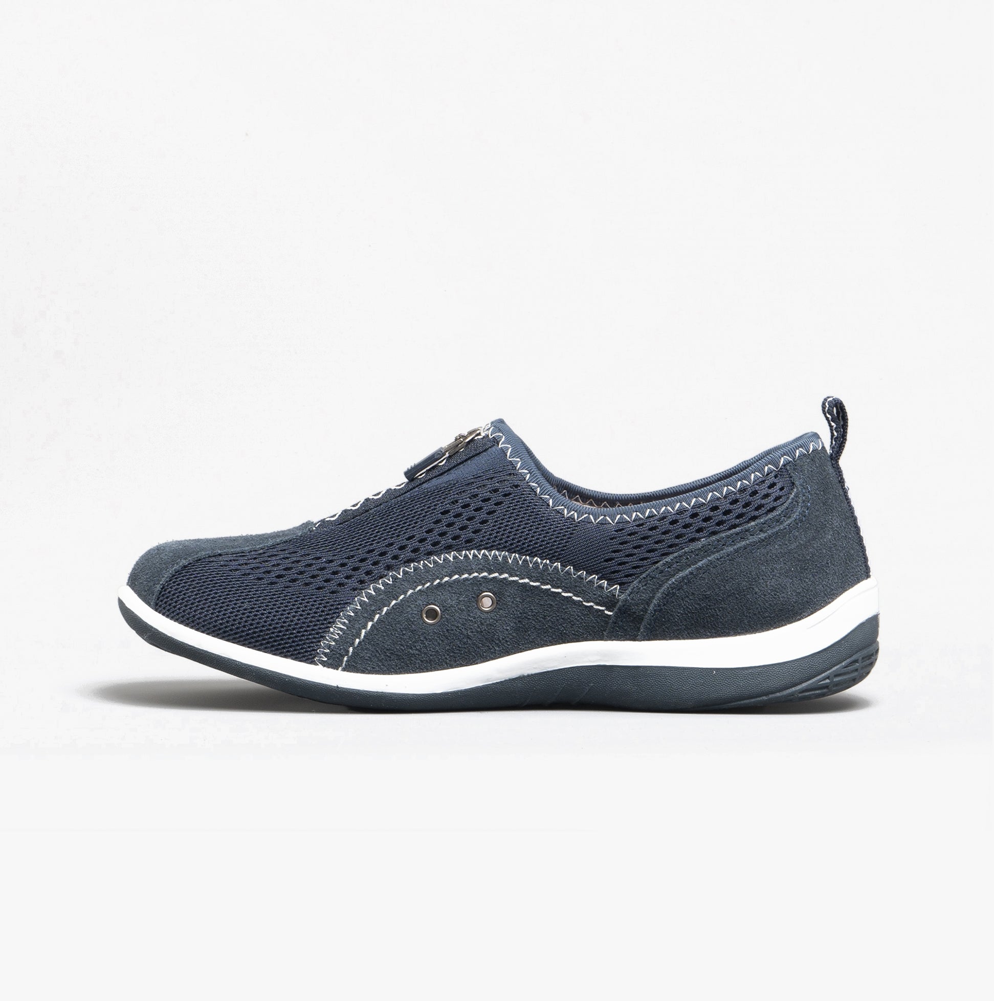 Boulevard KIMBERLEY Womens Centre Zip Mesh Leisure Shoes Navy