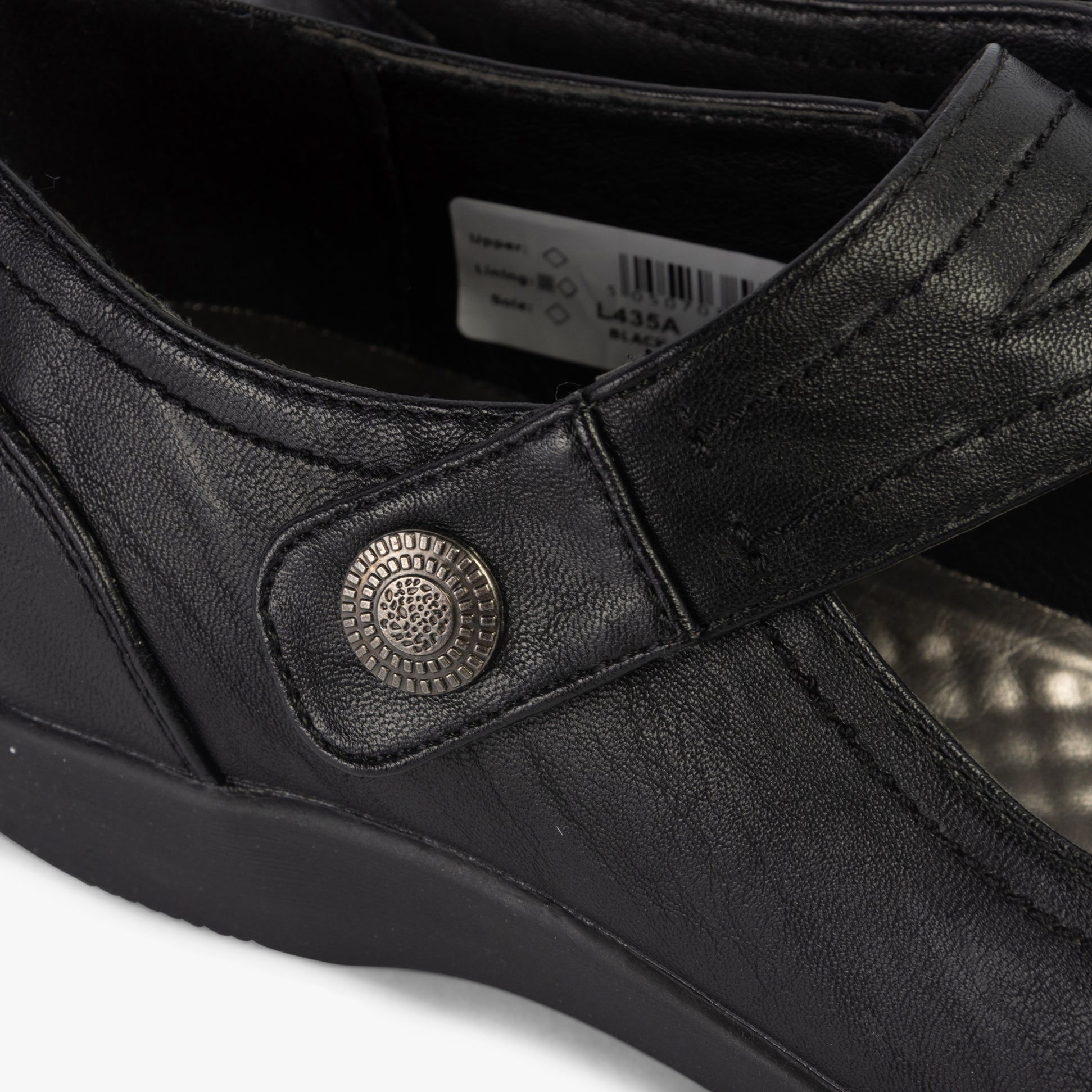 Boulevard L435A Womens Touch Fasten Extra-Wide Shoes Black