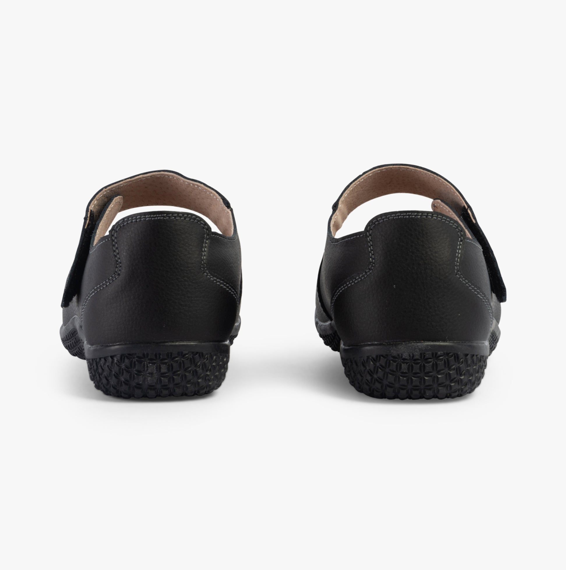 Boulevard DIANA Womens Leather Touch Fasten EEE Wide Mary Jane Shoes Black