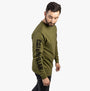 CAT TRADEMARK BANNER Mens Cotton Long Sleeve T-Shirt Green