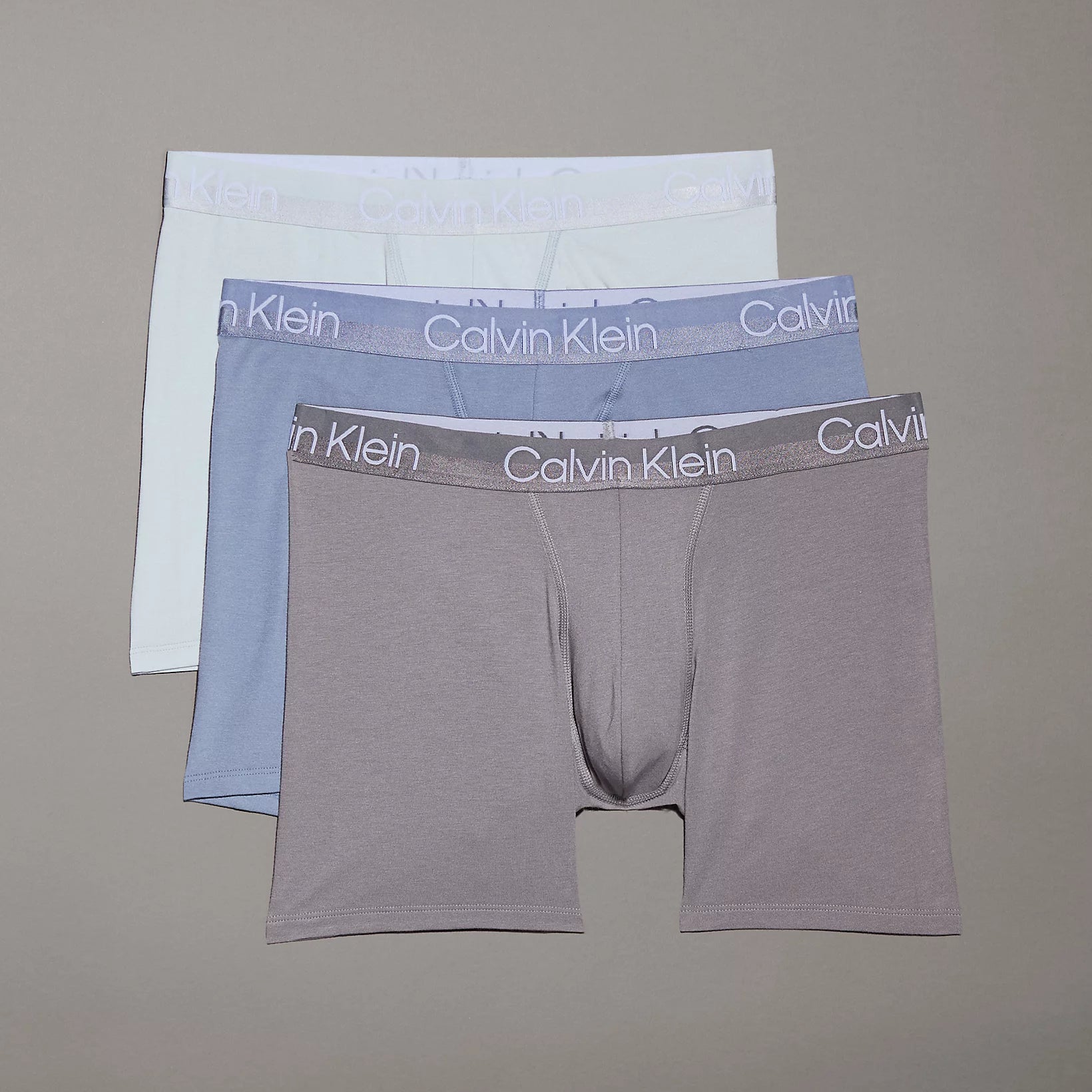 Calvin Klein MODERN STRUCTURE COTTON Mens 3 Pack Boxer Briefs Multicoloured