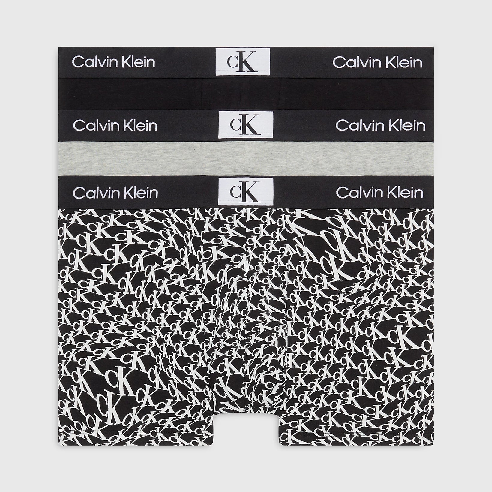 Calvin Klein 3 Pack Mens Trunks Black/Grey
