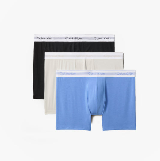 Calvin Klein ICON MODAL MESH 3 Pack Mens Boxer Briefs Multicoloured