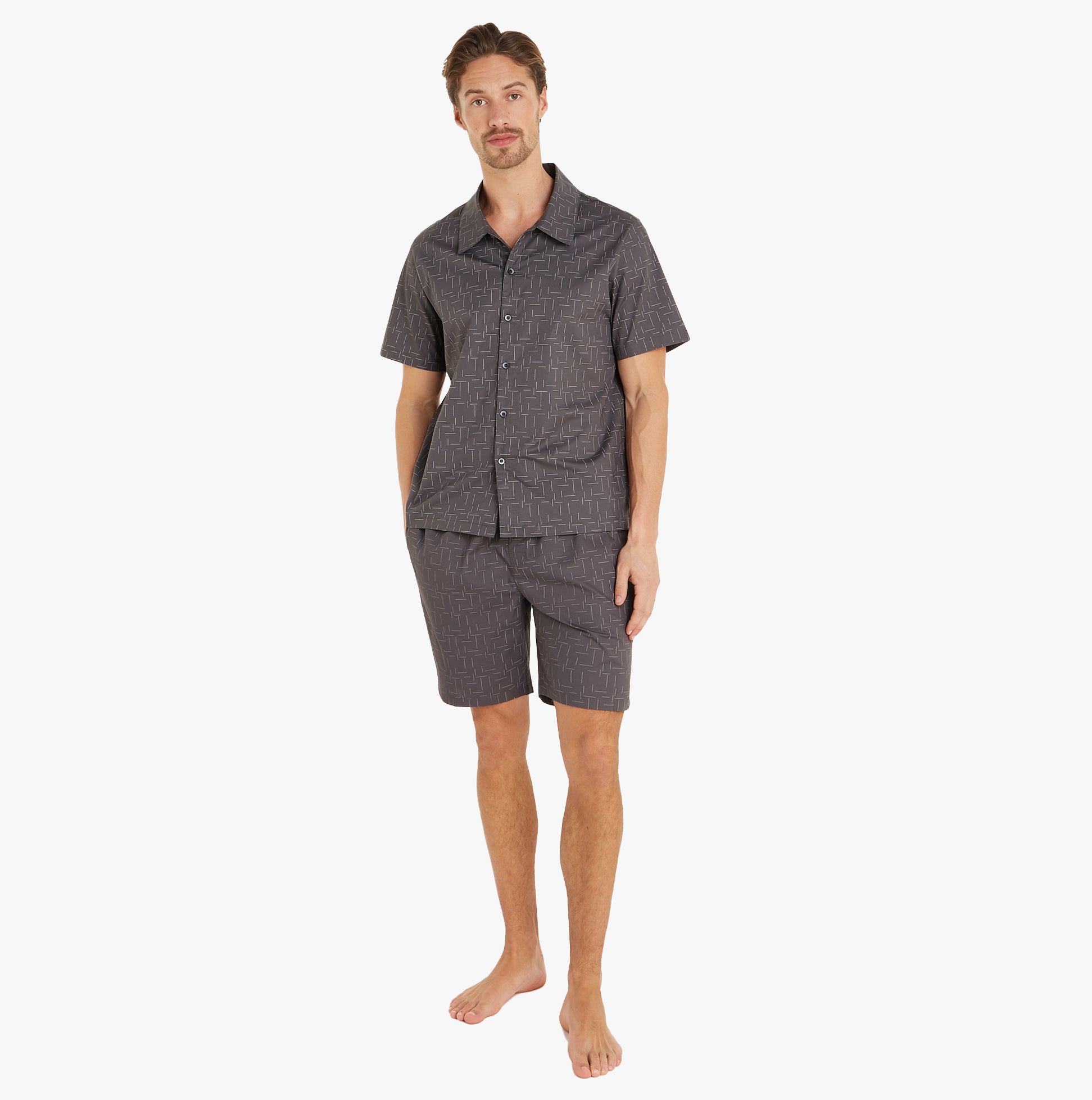 Calvin Klein Shorts Pyjama Set Mens Pure Grey