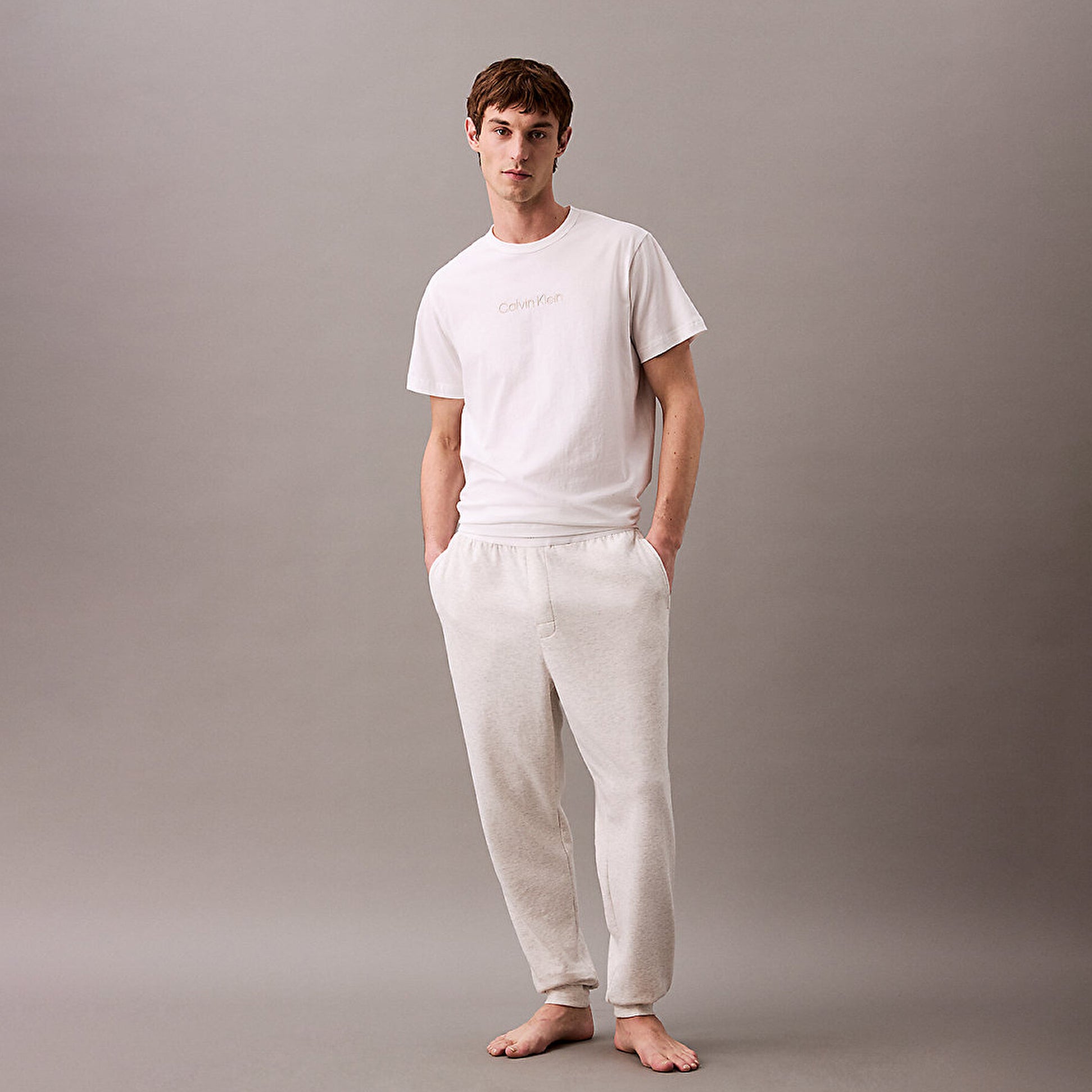 Calvin Klein ICON COTTON TERRY Mens Lounge Joggers Grey Heather