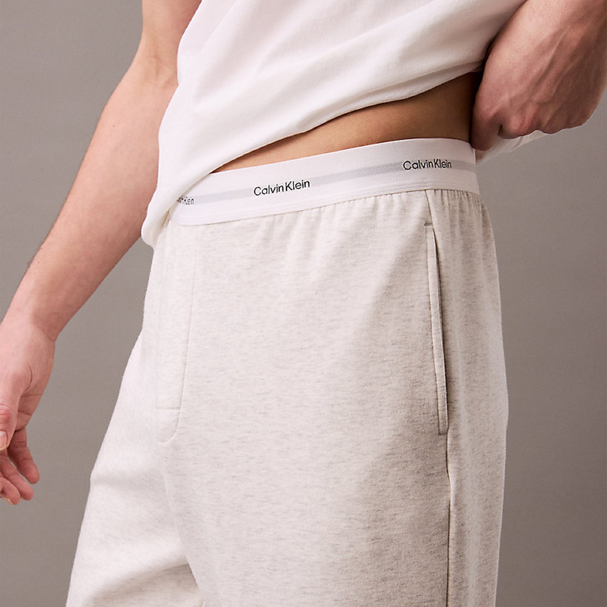 Calvin Klein ICON COTTON TERRY Mens Lounge Joggers Grey Heather