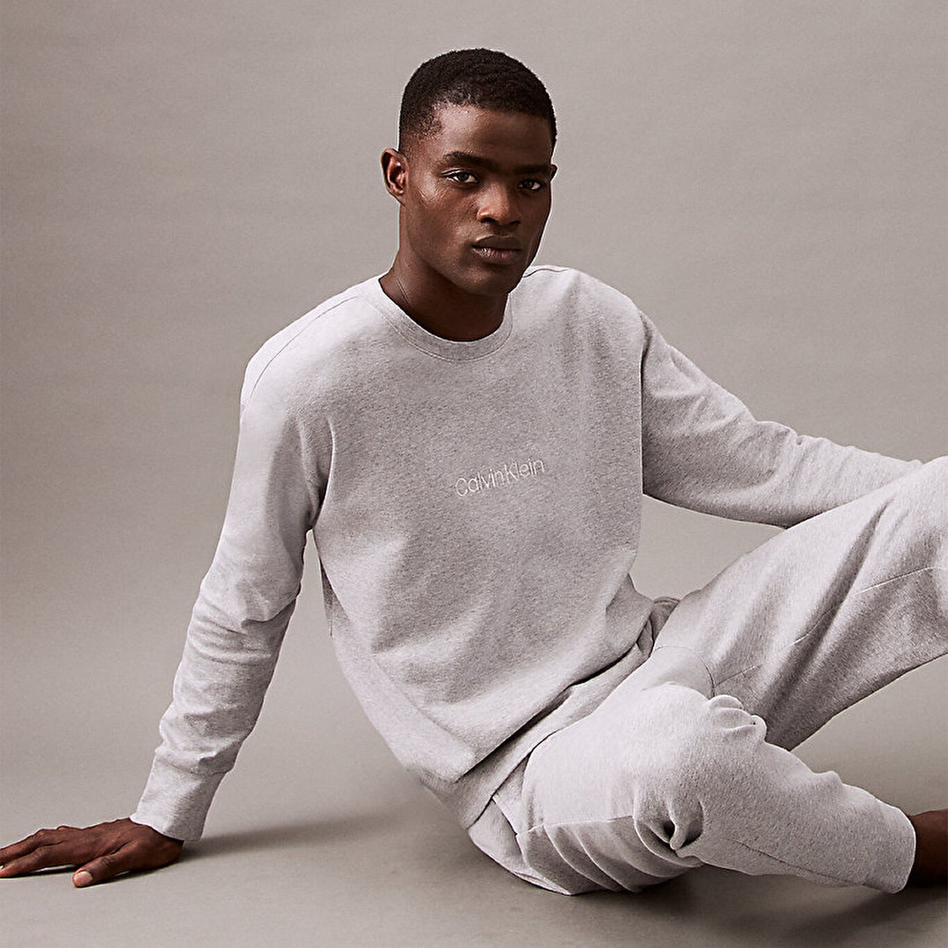 Calvin Klein ICON COTTON TERRY Mens Sweatshirt Medium Grey Heather